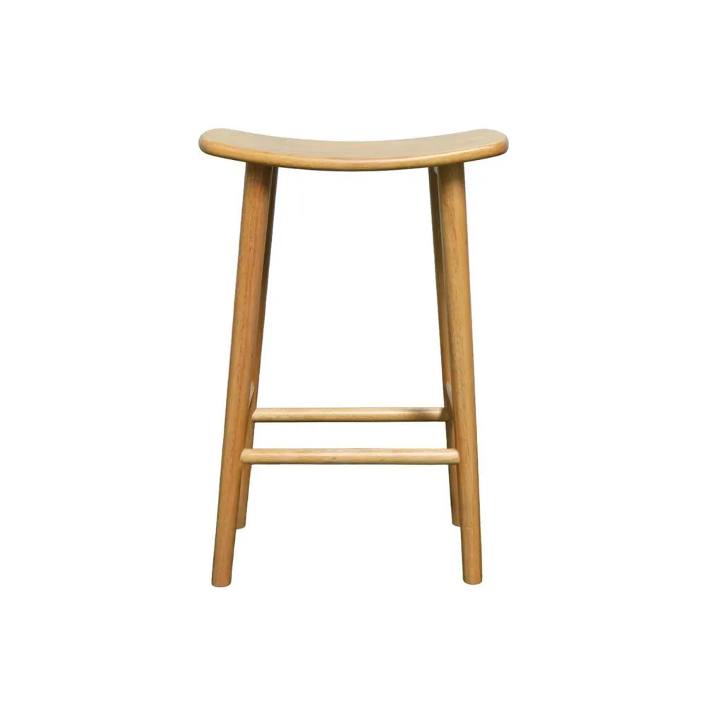 sweeek Set of 2 vintage bar stools, rubberwood in Brown 4