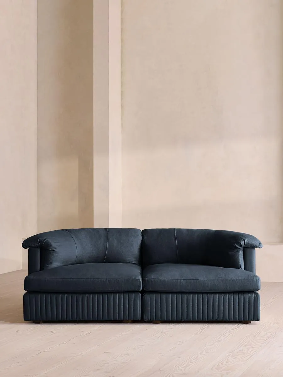 Oona Modular Sofa, Three Seater, Linen, Indigo