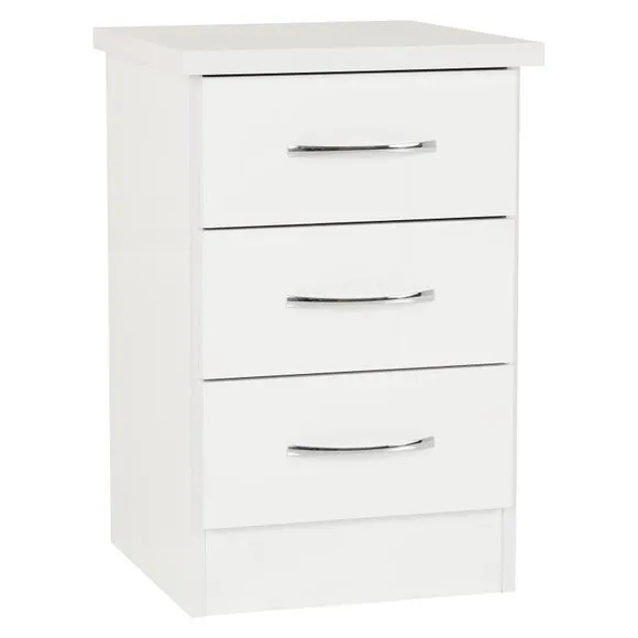 Nevada 3 Drawer Bedside Table 2