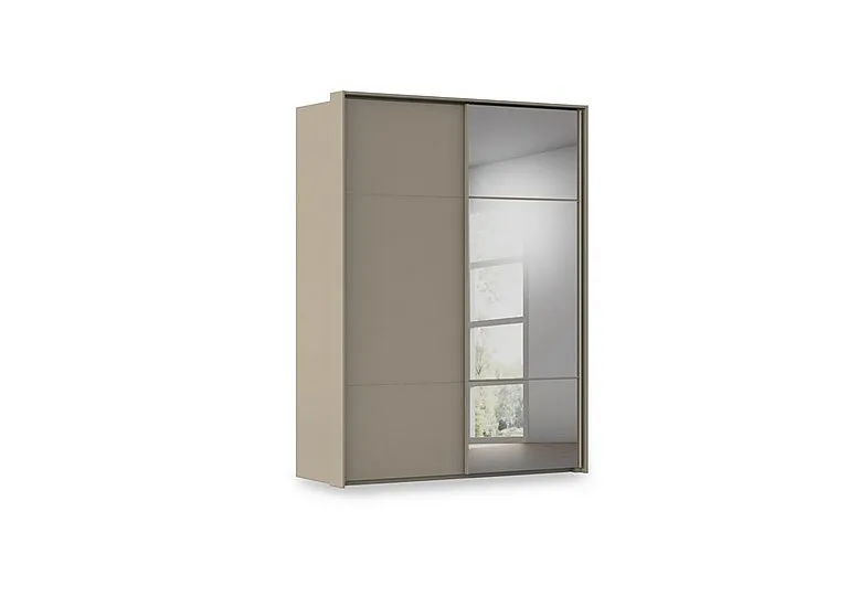 Haven 170cm 2 Door Slider Wardrobe with 1 Décor Door and 1 Mirror Door