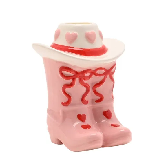 The Feel Good Club Cowboy Boots Candlestick Holder 3
