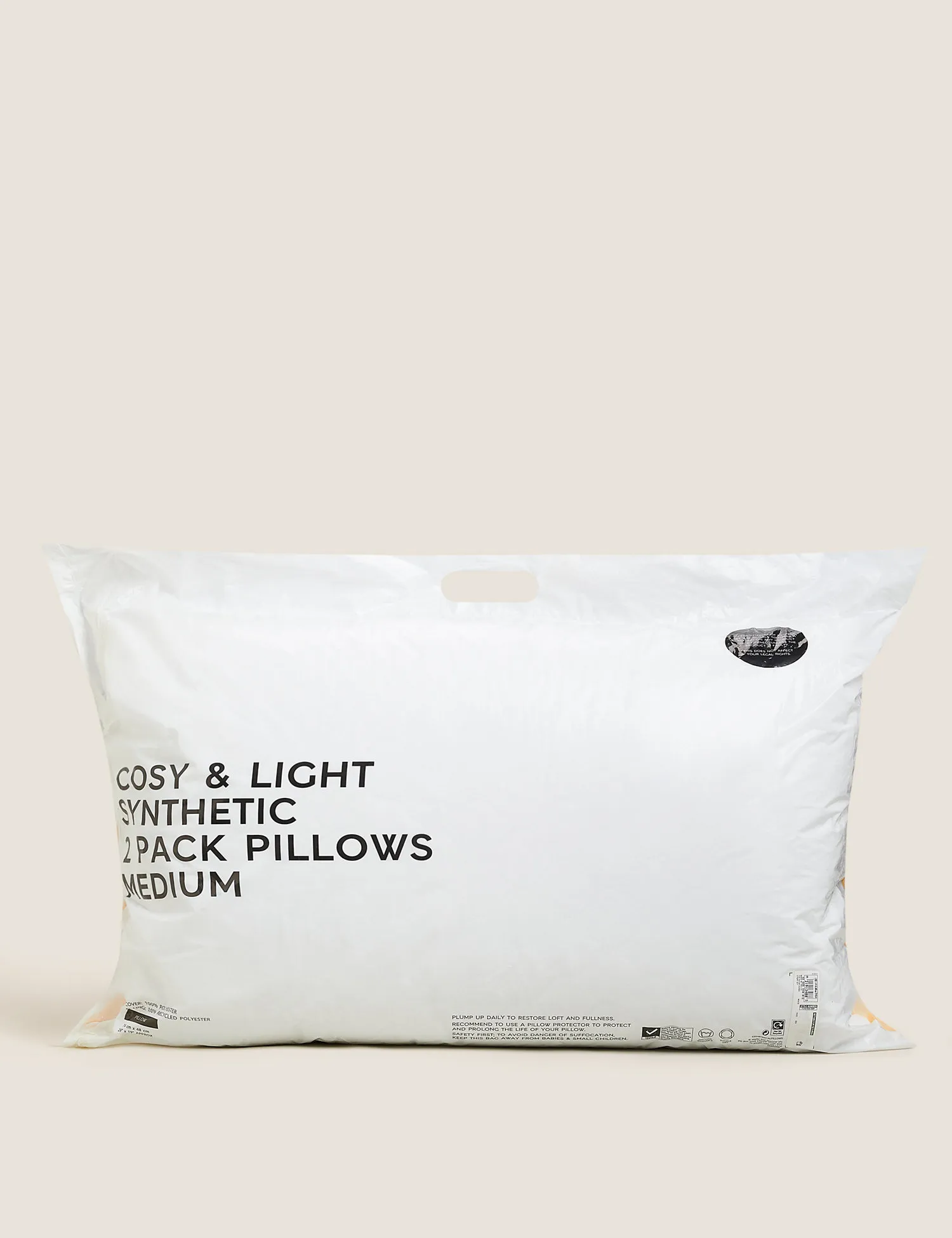 M&S 2 Pack Cosy & Light Medium Pillows
