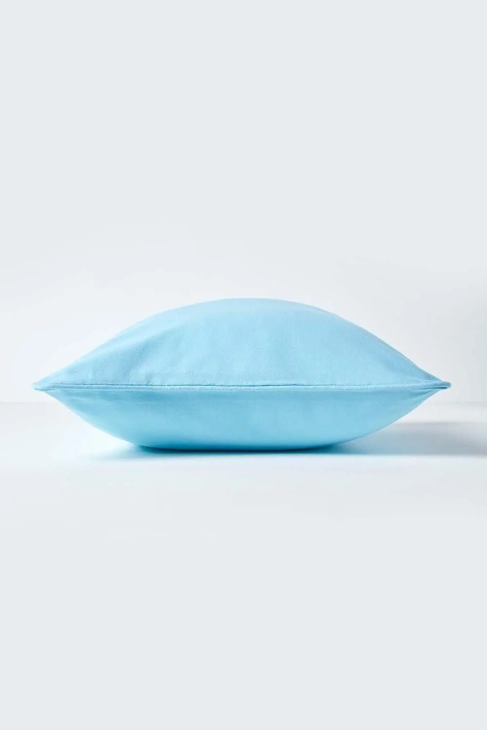 Homescapes Cotton Plain Cushion Cover in Blue 2