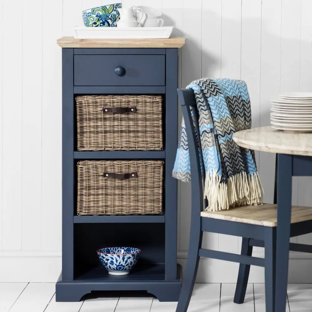Statement Furniture Florence Tallboy with Drawer & 3 Storage Baskets in Navy 3