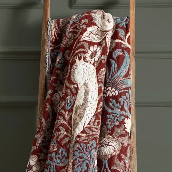 Morris & Co. Strawberry Thief Throw Blanket 130cm x 170cm 5
