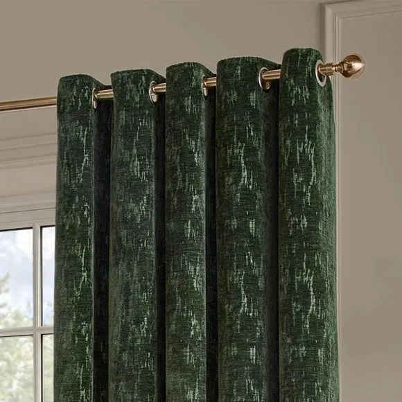 Paoletti Aurelio Chenille Eyelet Curtains 1