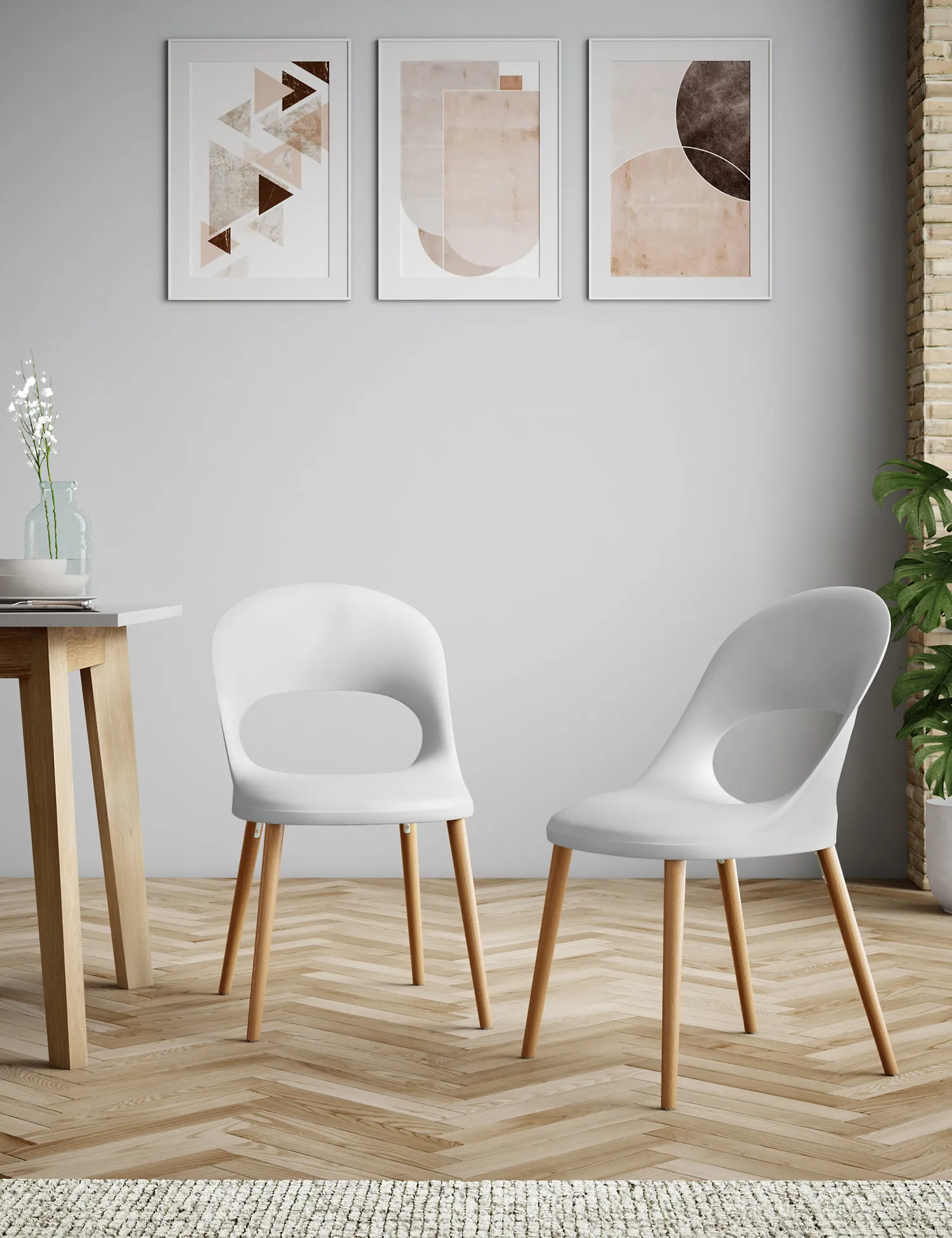 M&S Loft Set of 2 Curved Back Dining Chairs