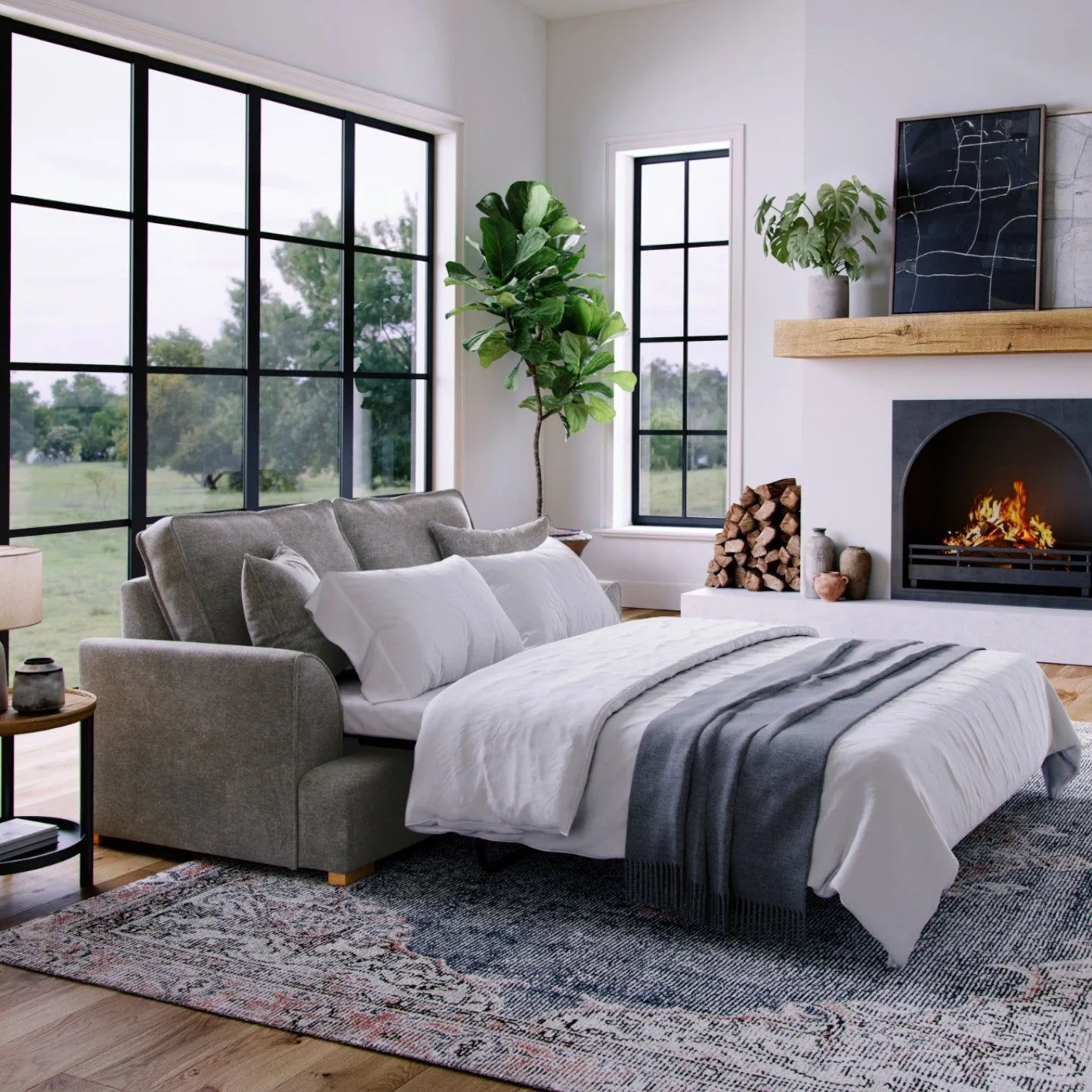 The Great Sofa Company Ophelia Chenille Sofa Bed in Dark Grey 1