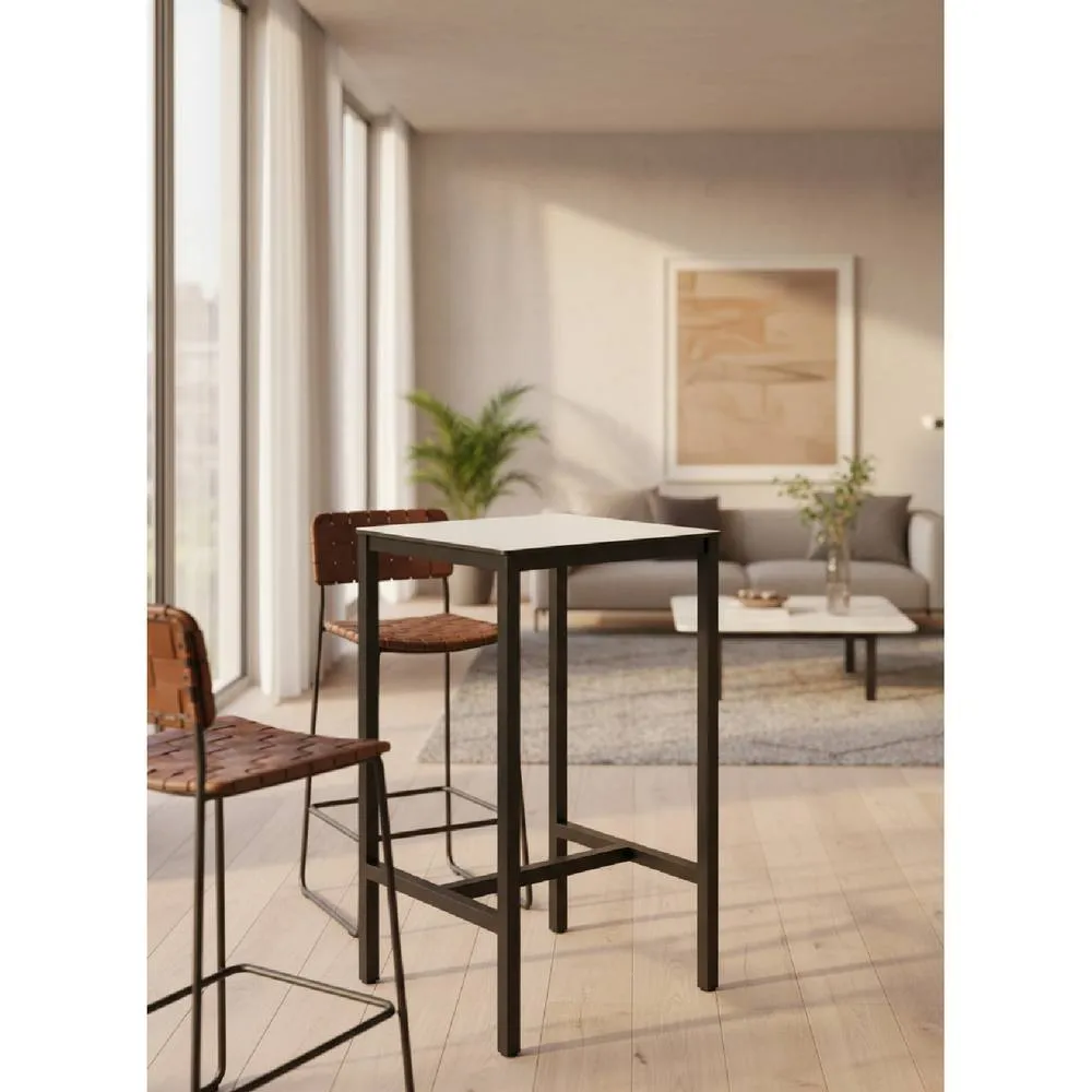 netfurniture Extrema White Poseur Table Black - 69 x 69cm 3