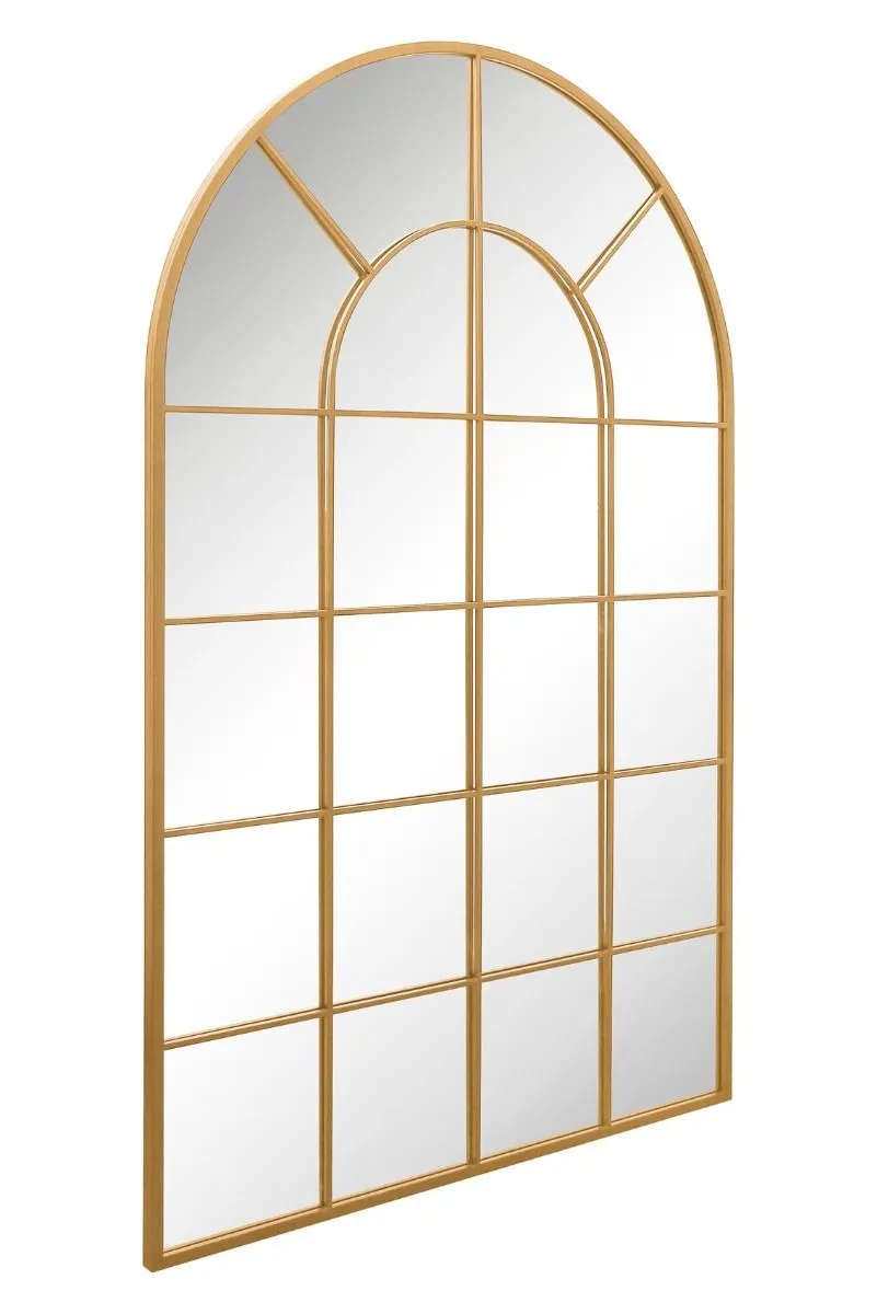 MirrorOutlet Gold Framed Arched Window Garden Mirror 75" X 47" 190 x 120CM 5