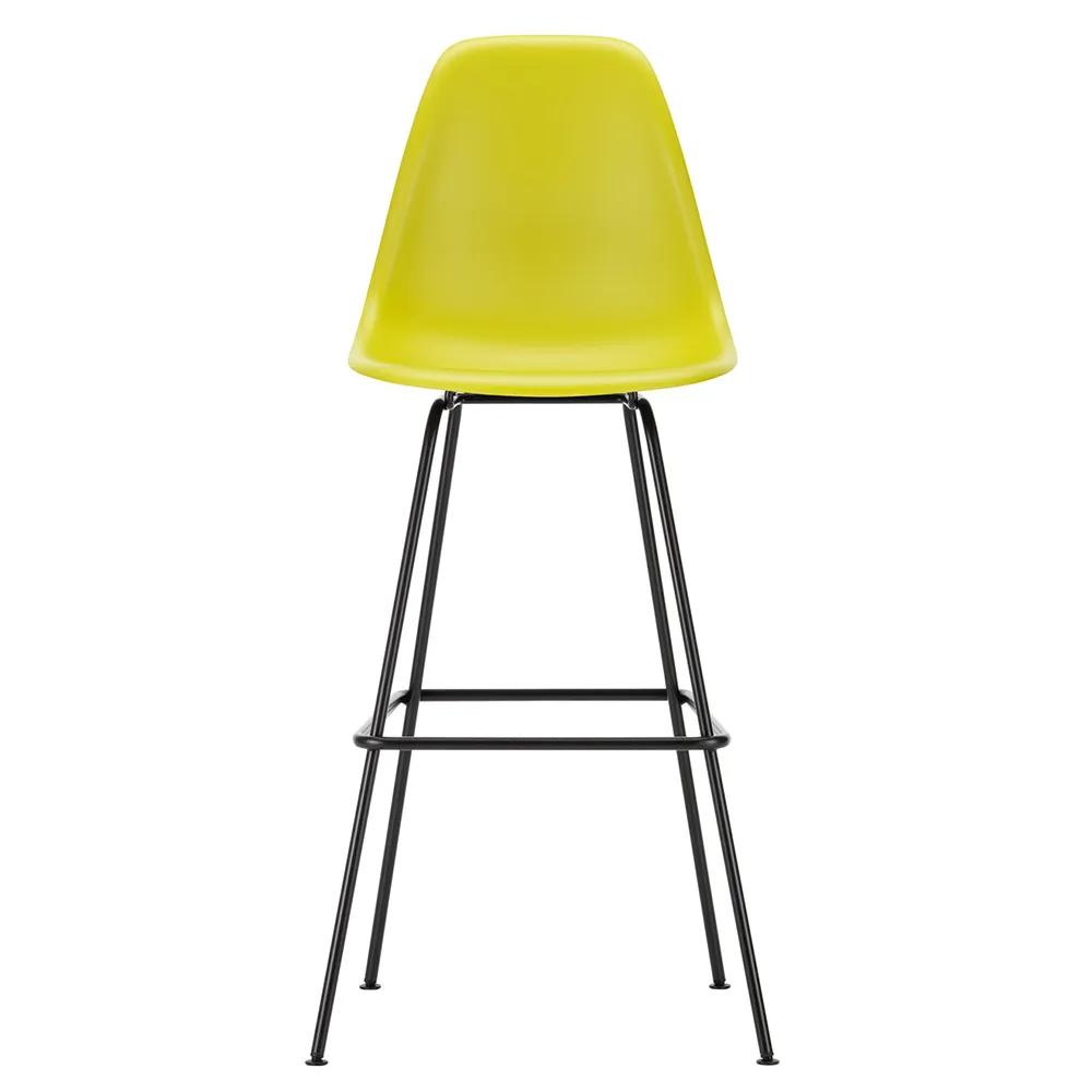 Vitra Eames Plastic Stool RE High Mustard Basic Dark Powdered Legs