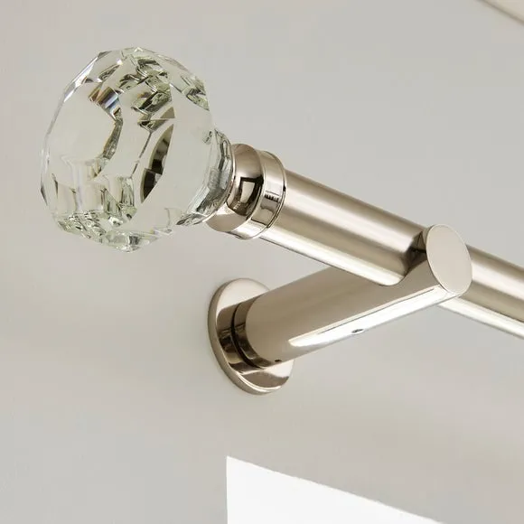 Crystal Gemstone Fixed Metal Curtain Pole with Rings 3