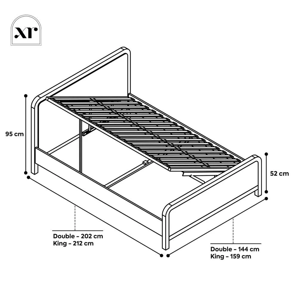 X Rocker Leonie Wooden Shadow Ottoman Bed Frame - Natural - Ash 6