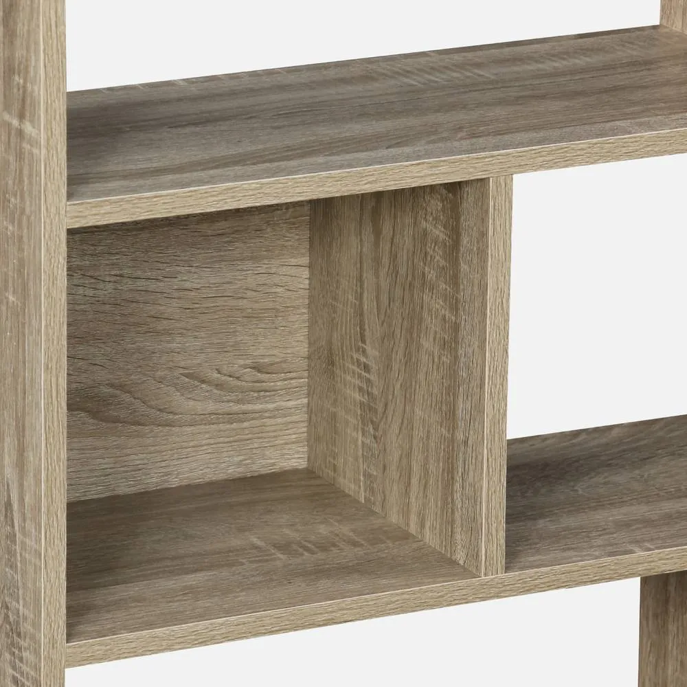 sweeek 3-shelf Bookcase With 6 Compartments in Light Brown 2