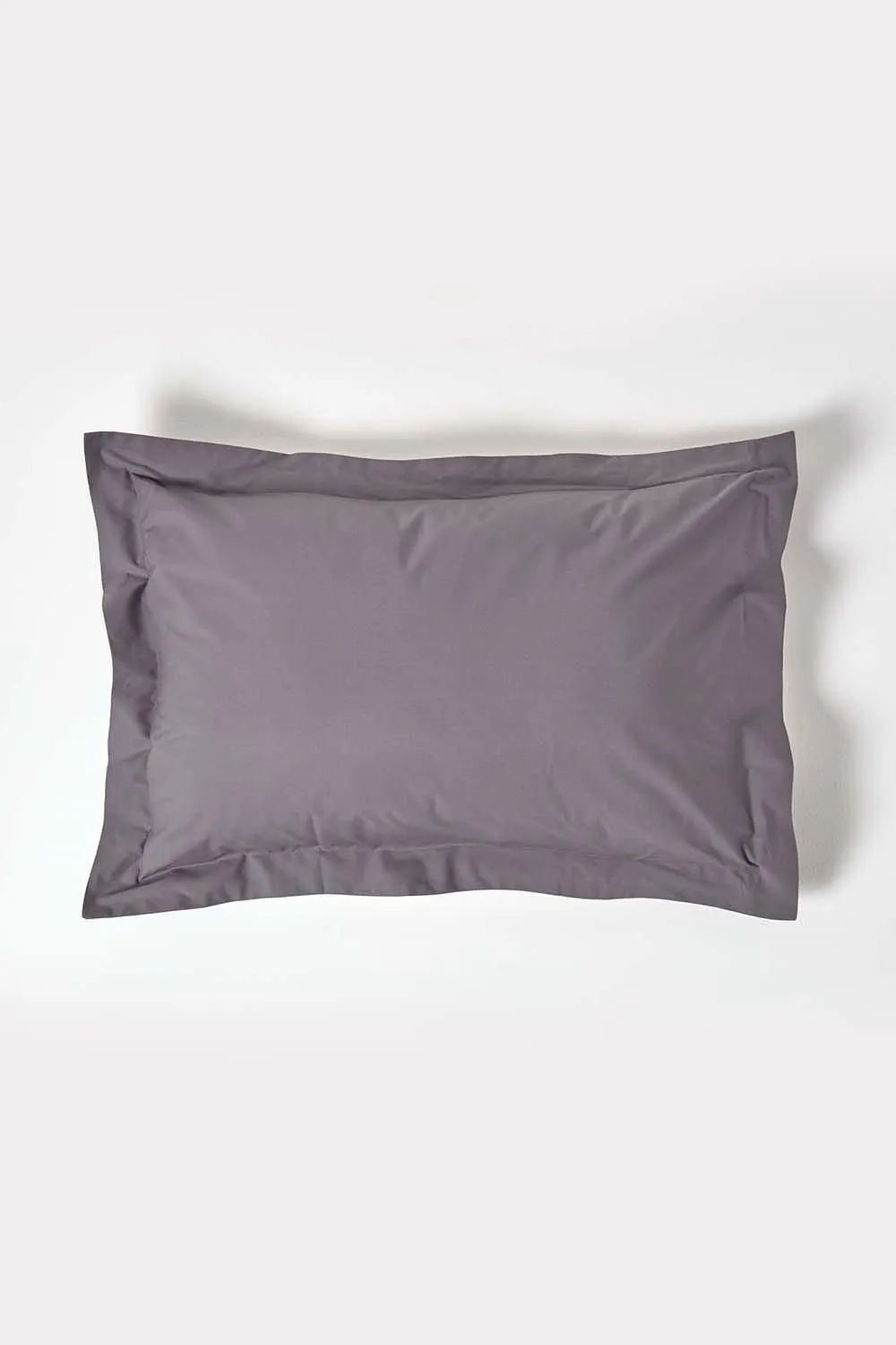 Homescapes Egyptian Cotton Oxford Pillowcase 200 TC, Standard Size in Dark Grey 1