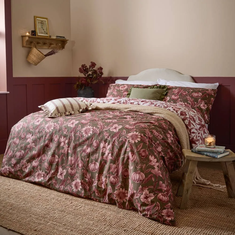 Wylder Autumn Garden Reversible Duvet Cover Set in Rose