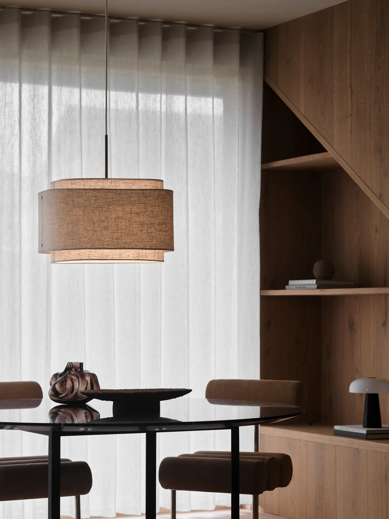 Nordlux Takai Pendant Light Beige Textile E27 Mains 45cm 5