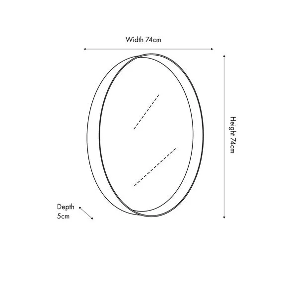 Wood Veneer Deep Edge Round Wall Mirror 6