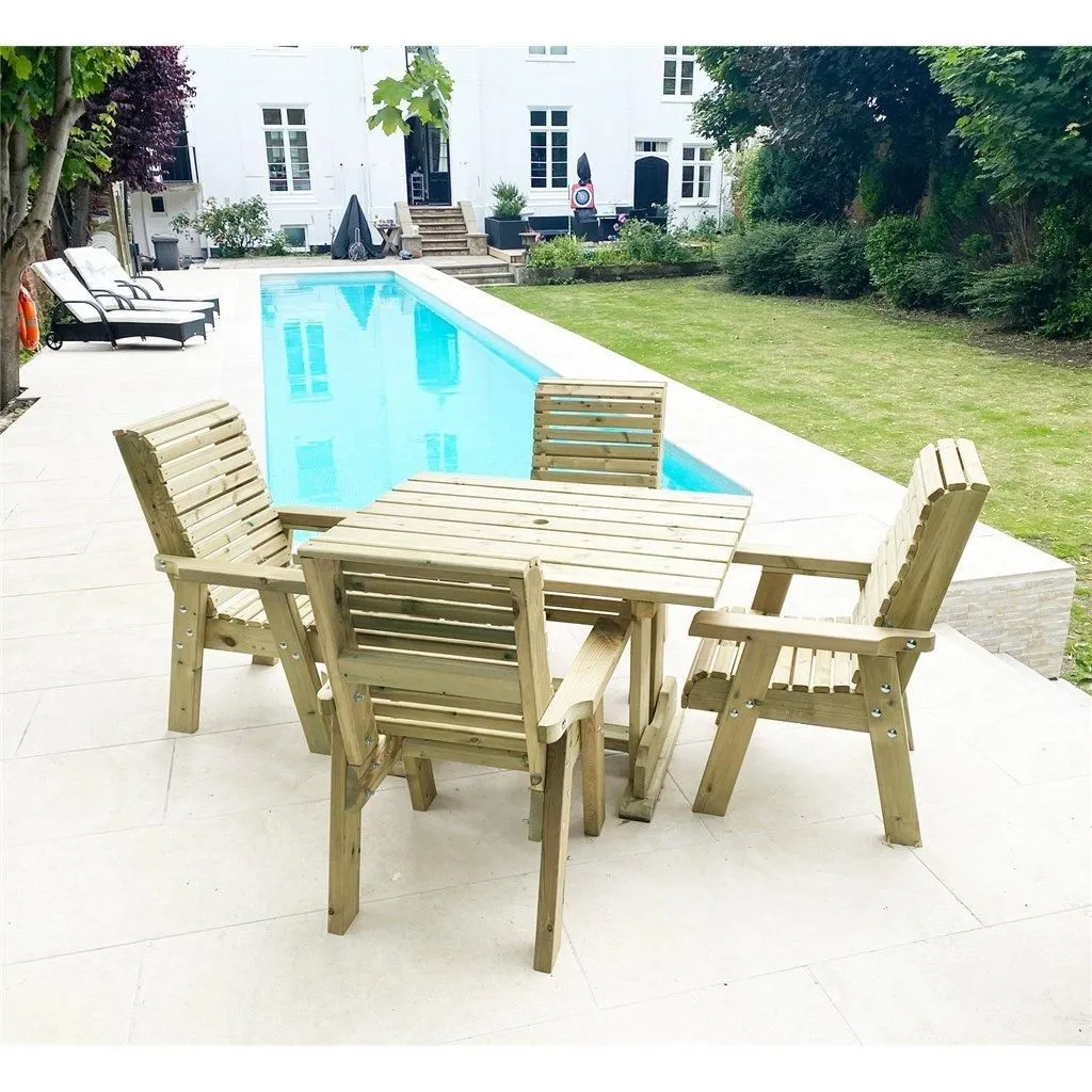 Marlborough Heavy Duty Table & Chair Set (4 Seater) in Natural 2