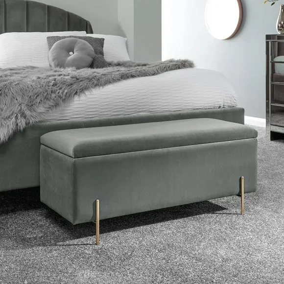 Return - Mystica Velour Ottoman Storage Bench