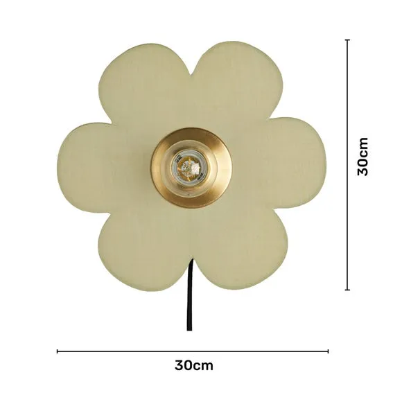 Flower Fabric Plug In Wall Light 6