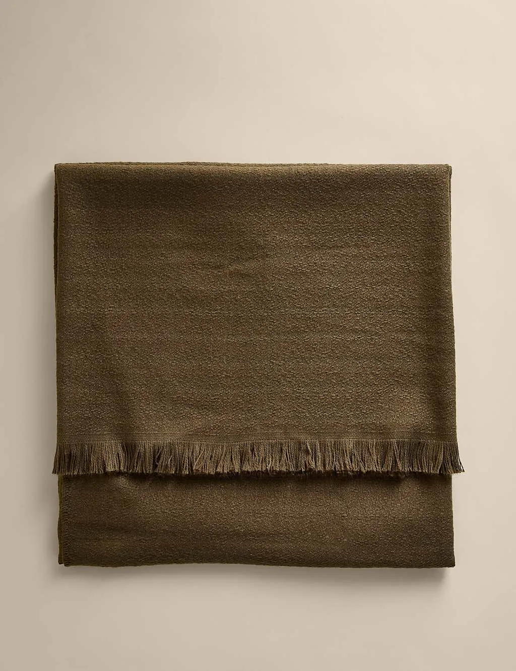 M&S Soft Textured Throw Khaki