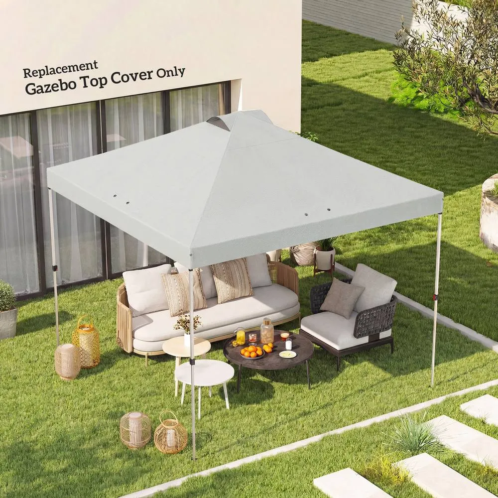 OUTSUNNY Gazebo Roof Replacement UV50+ Waterproof for 3 x 3 m Frame in White