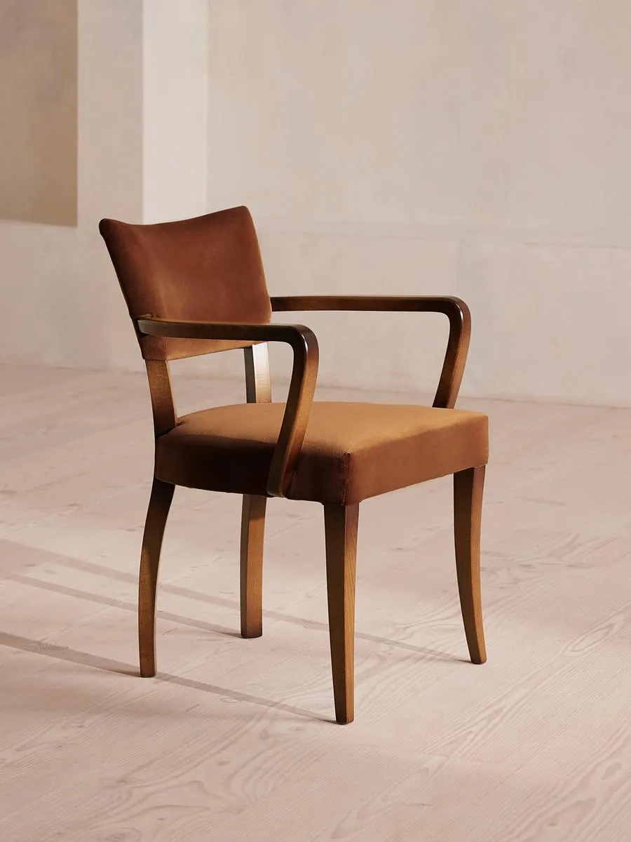 Molina Dining Armchair, Velvet, Cinnamon