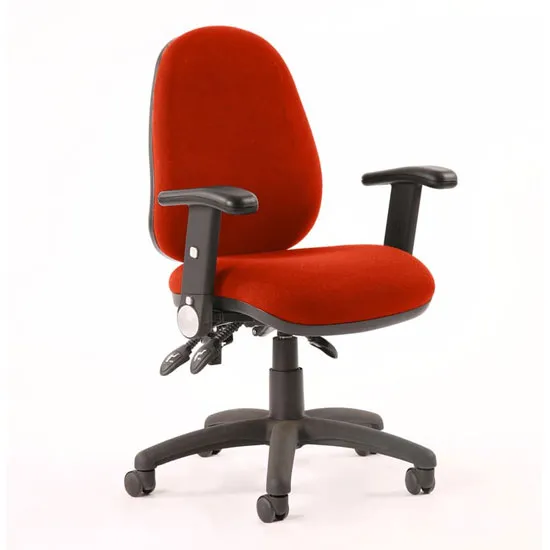 Luna II Office Chair In Tabasco Red With Folding Arms