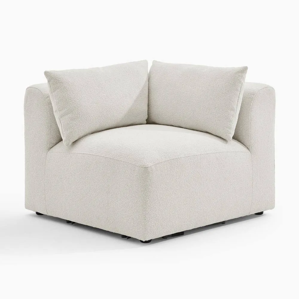 FurnitureboxUK Drift Boucle Corner Section Armchair for Modular Sofa in Cream 6