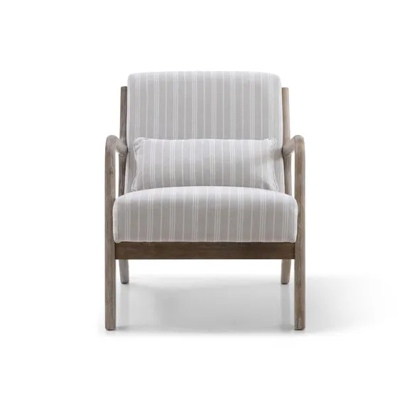 Khali Natural Striped Chenille Occasional Chair 6