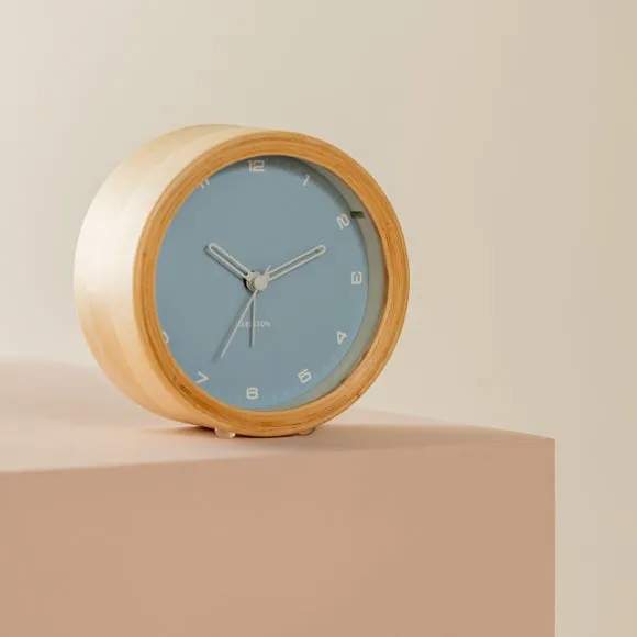 Karlsson Gentle Round Wooden Alarm Clock 1