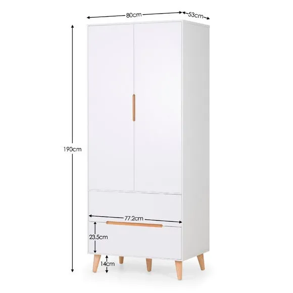 Alicia Double Wardrobe, White & Oak 3