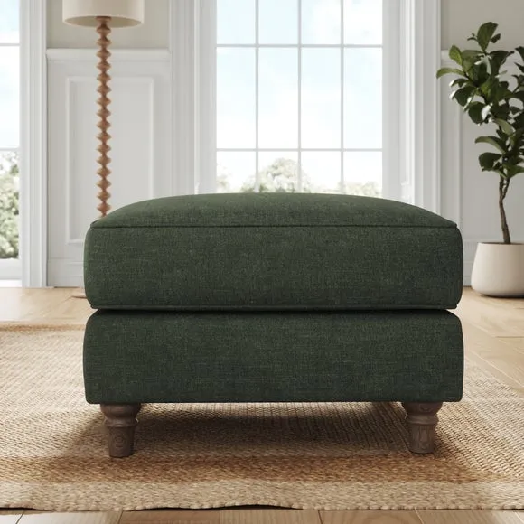 Flori Tonal Plush Chenille Footstool 2