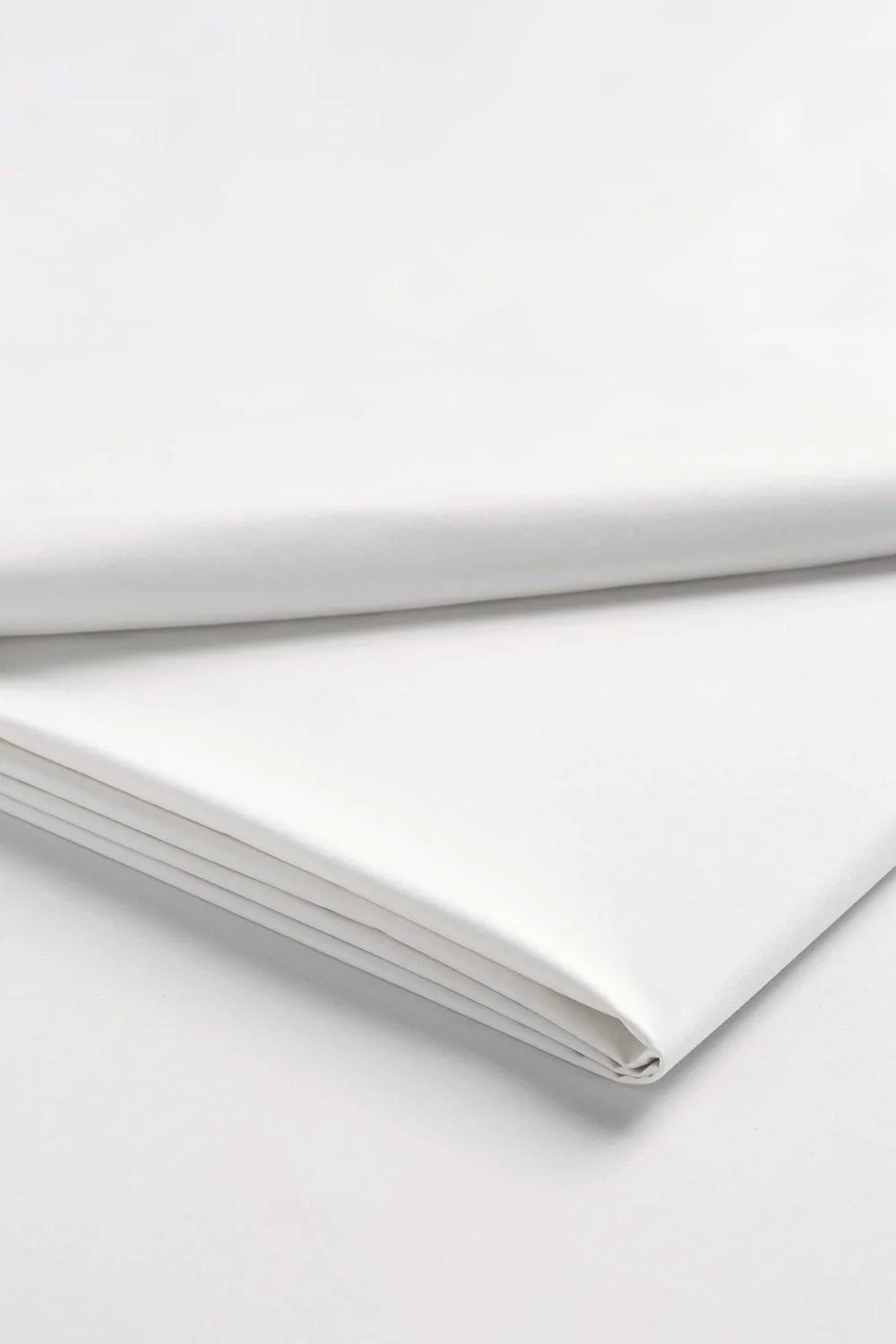 CHRISTY 400TC Luxury Cotton Sateen Plain Dye Bedding Flat Sheets in White 1