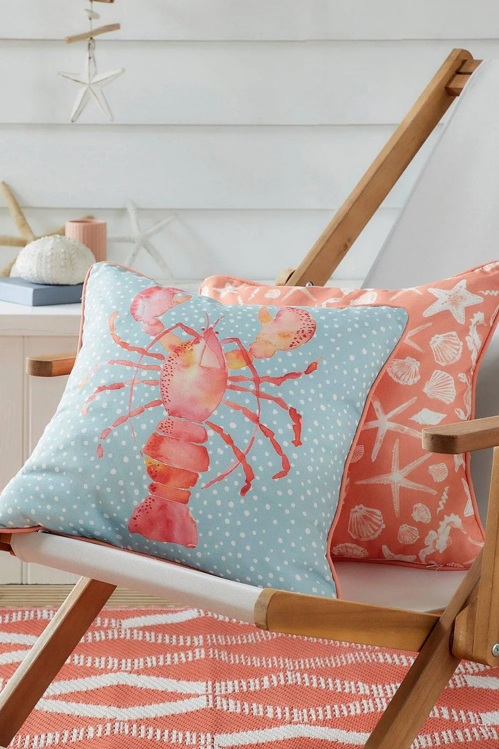 Fusion 'Lobster' Outdoor Water & UV Resistant Garden Filled Bench Cushion in Orange