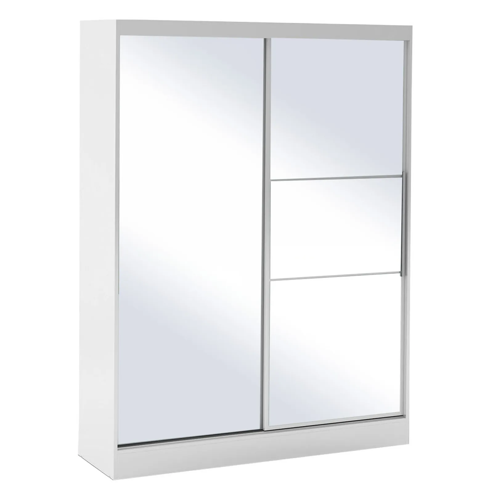 Lynx 2 Door Sliding Mirrored Wardrobe White
