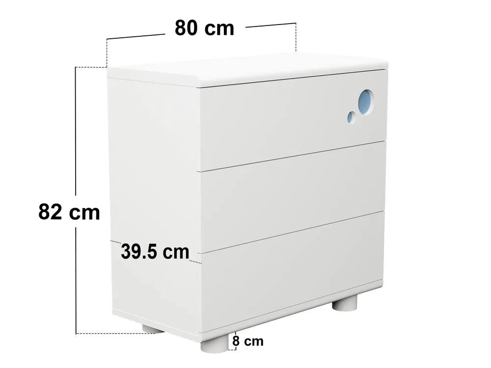 Flair Livana 3 Drawer Chest White 6