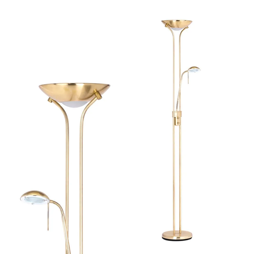 Mother and Child Floor Lamp, Satin Brass 1