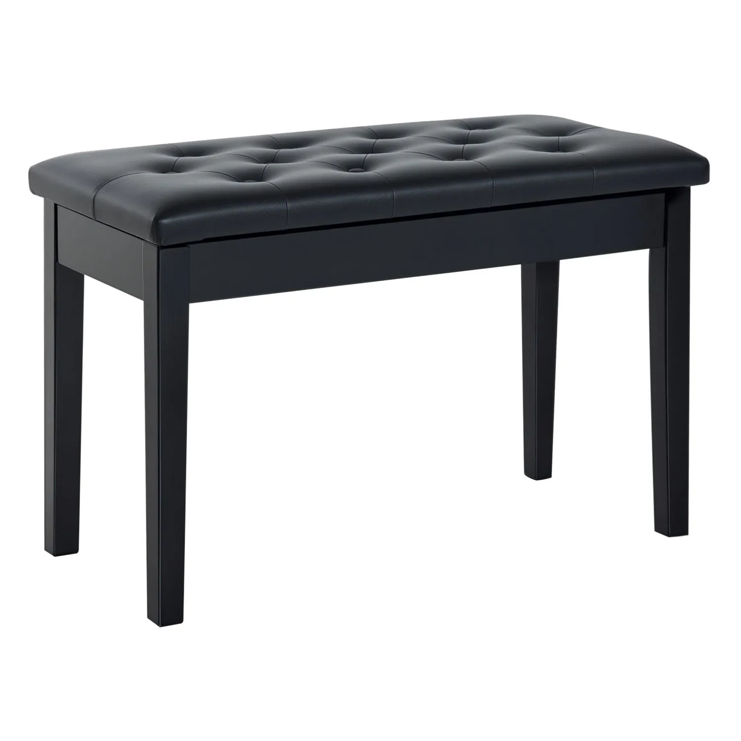 HOMCOM Classic Piano Bench Padded Seat Makeup Stool Solid Wood Wooden in Black 2