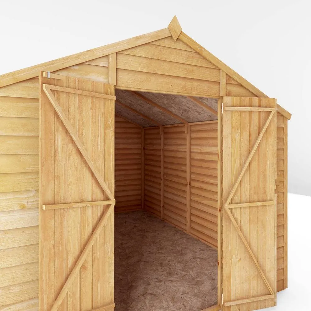 Mercia 10 x 8 Feet Overlap Apex Windowless Shed - L296.6 x W248.4 x H211.8 cm in Brown 5