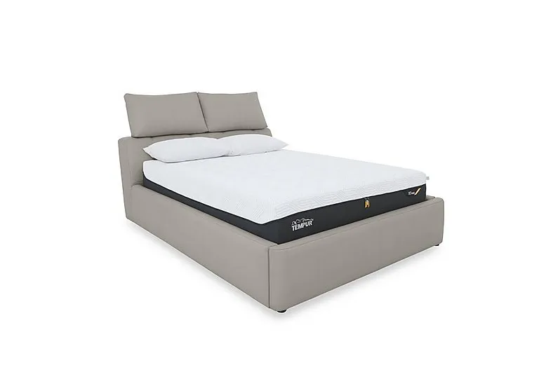 Tyrell Leather Manual Ottoman Bed Frame - Super King - Silver Grey