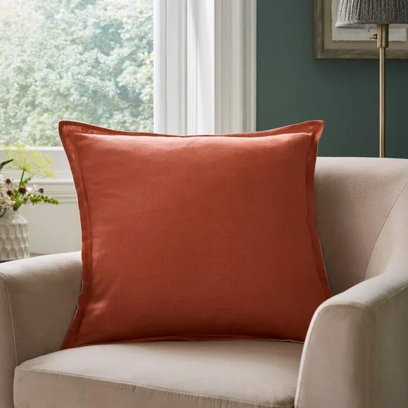 Contrast Oxford Edge Cotton & Linen Square Cushion Cover 1