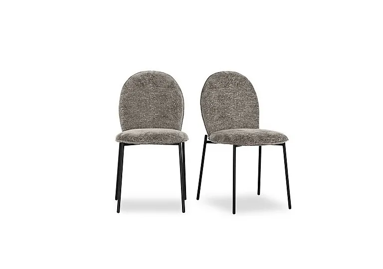 Riley Pair of Mid Black Metal Leg Dining Chairs