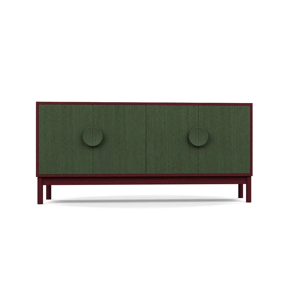 Heal's Tinta Sideboard Red Stain Frame Green Stain Doors