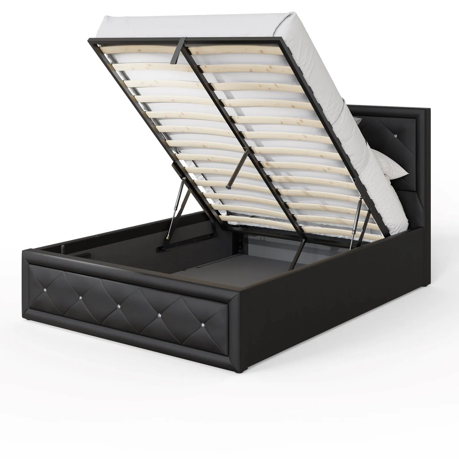 GFW Hollywood Ottoman Storage Bed in Black 3