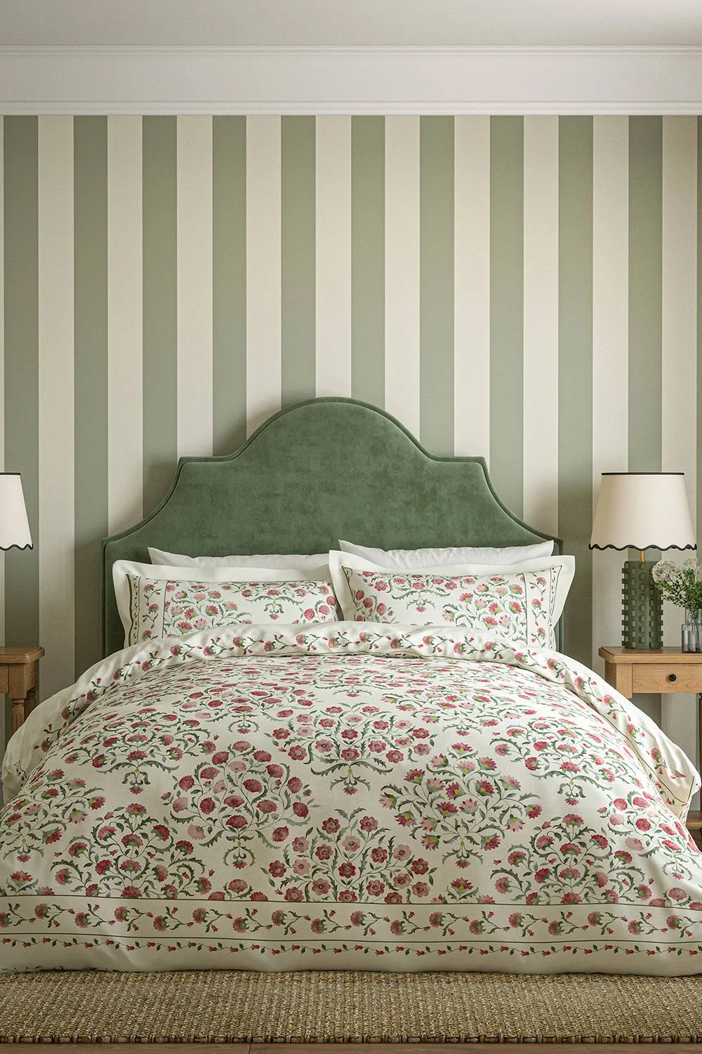 Sanderson 'Ottoman' Cotton Duvet Cover Set in Cream