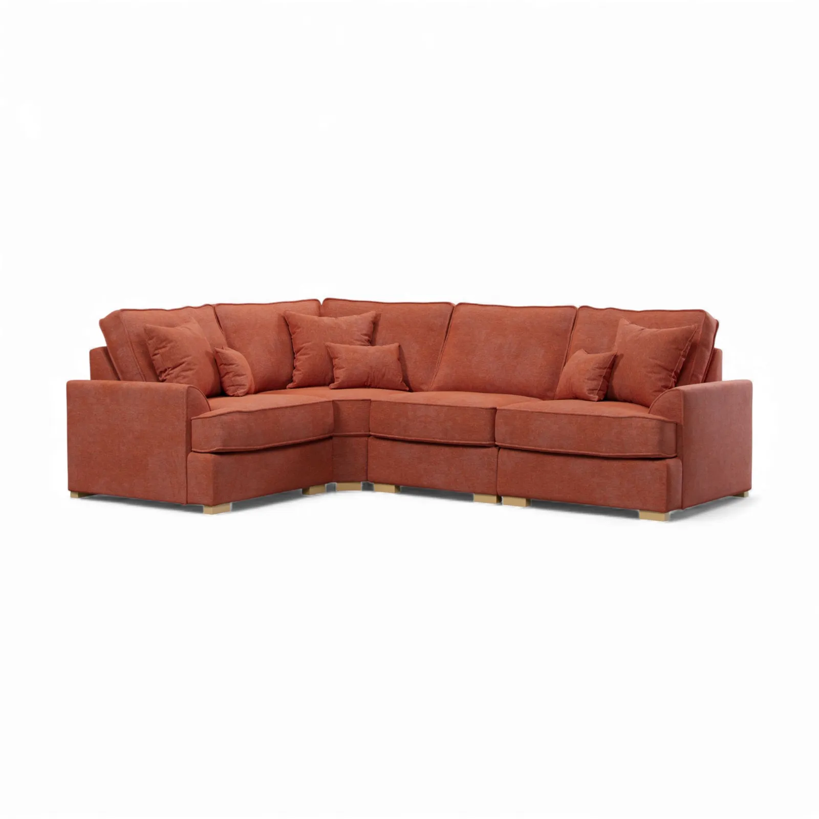 The Great Sofa Company Ophelia Left Hand Facing Chenille Corner Sofa in Red 2