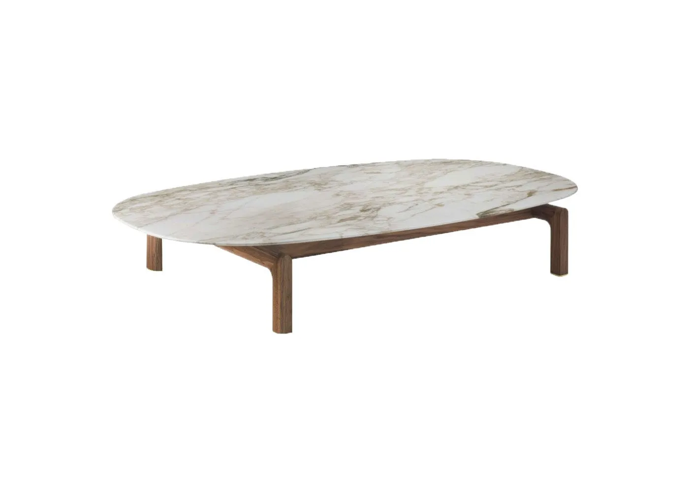 Porada Quay Ovale Coffee Table Canaletta Walnut Calacatta 1
