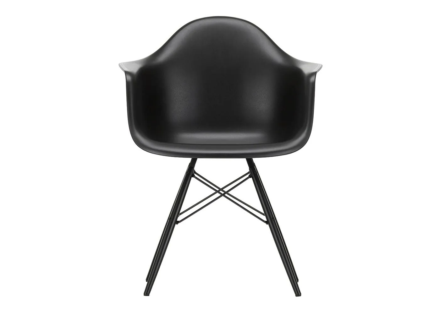 Vitra Eames DAW Armchair New Height Deep Black Black Maple Base 1